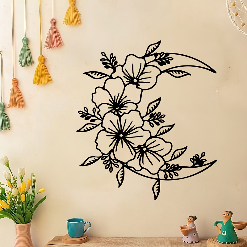 Bonsai Garden Decor - 1pc Floral Wreath Iron Wall Art