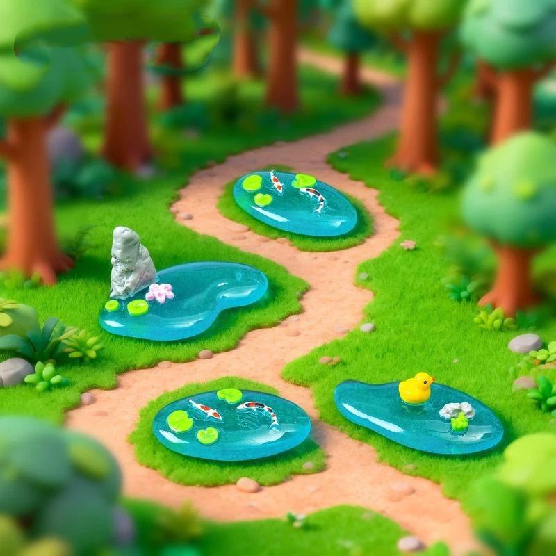 (BF06)Mini Resin Pond Ornament - Bonsai Garden Design 评论和价格