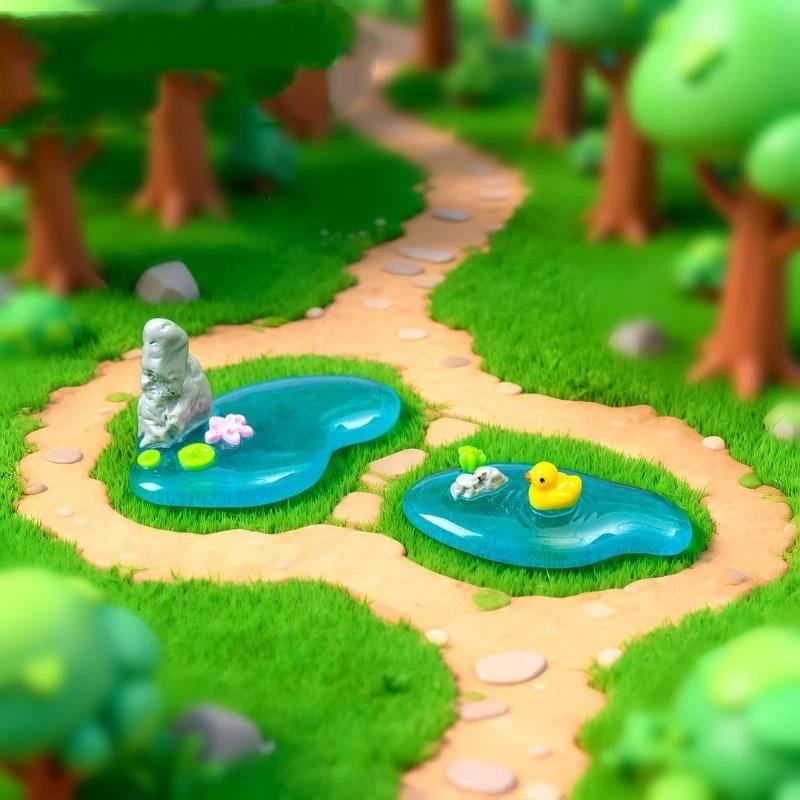 (BF06)Mini Resin Pond Ornament - Bonsai Garden Design 评论和价格