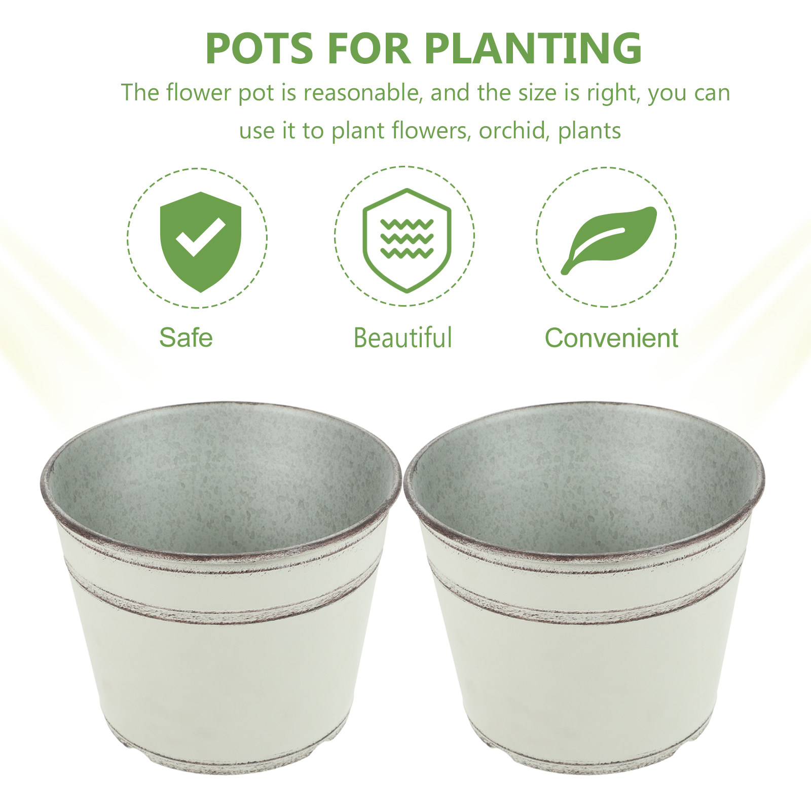 2Pcs Retro Plastic Planter Pot - Bonsai Garden Design 评论和价格