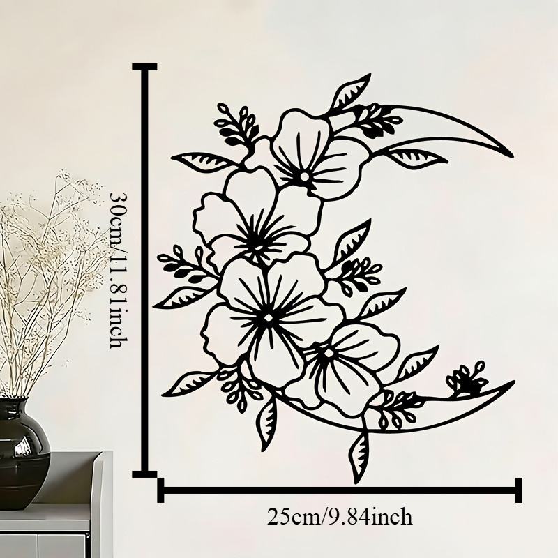 1pc Floral Wreath Iron Wall Ar - Bonsai Garden Decor 评论和价格